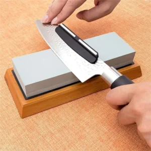 Manual Knife Sharpener with Angle Guide & Built-In Sharpening Stone